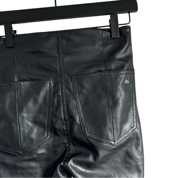 rag & bone Skinny Leg Nina Faux Leather Black Pants High Waist XS - Picture 10 of 15